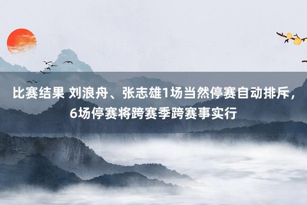 比赛结果 刘浪舟、张志雄1场当然停赛自动排斥，6场停赛将跨赛季跨赛事实行