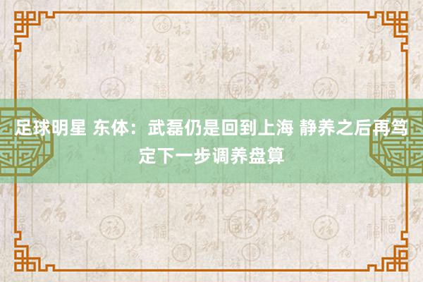 足球明星 东体：武磊仍是回到上海 静养之后再笃定下一步调养盘算